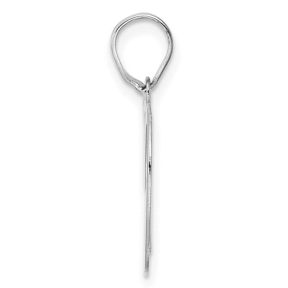 14K White Gold Polished Number 19 Pendant