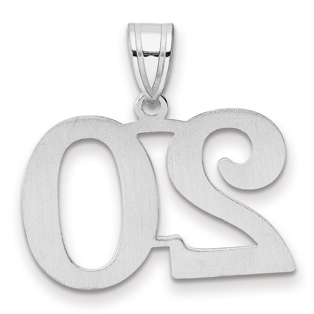 14K White Gold Polished Number 20 Pendant