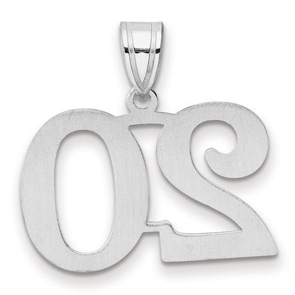 14K White Gold Polished Number 20 Pendant