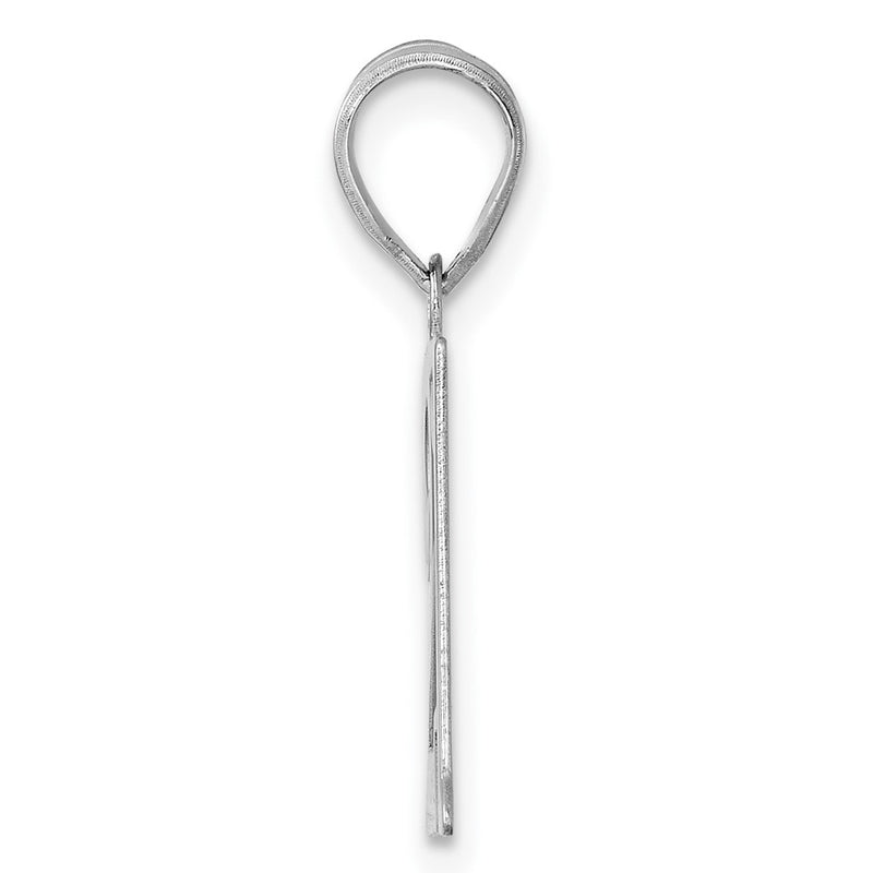 14K White Gold Polished Number 21 Pendant