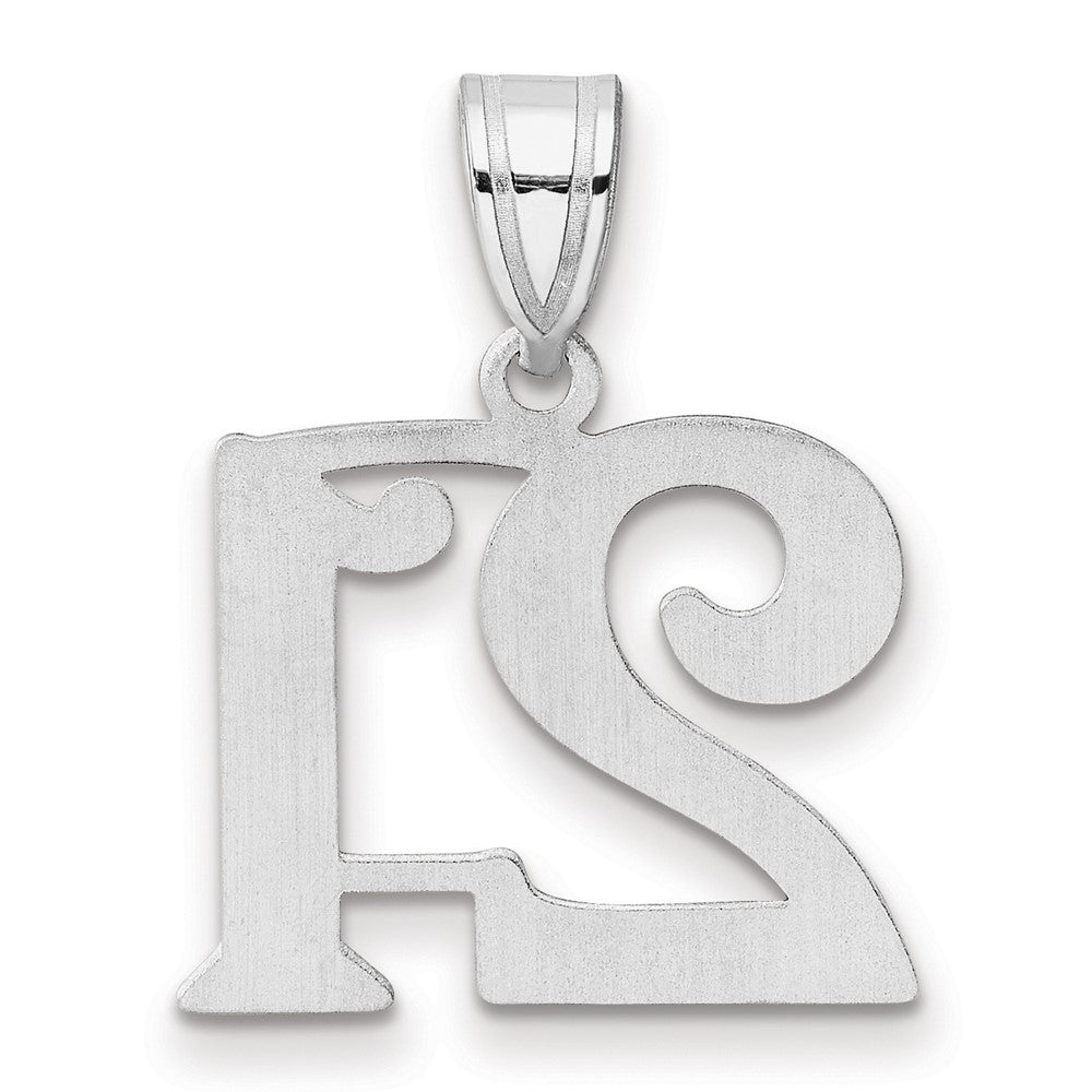 14K White Gold Polished Number 21 Pendant