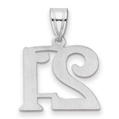 14K White Gold Polished Number 21 Pendant