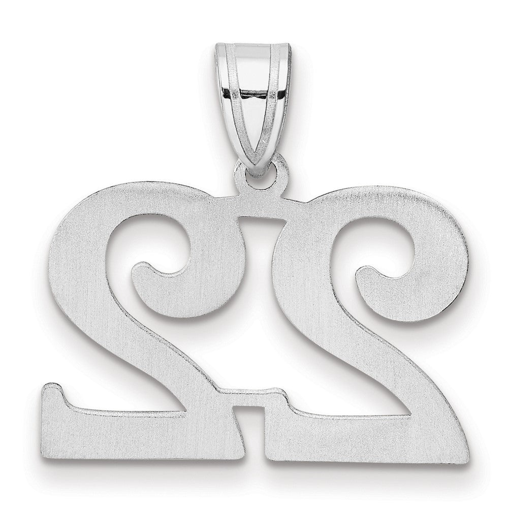 14K White Gold Polished Number 22 Pendant