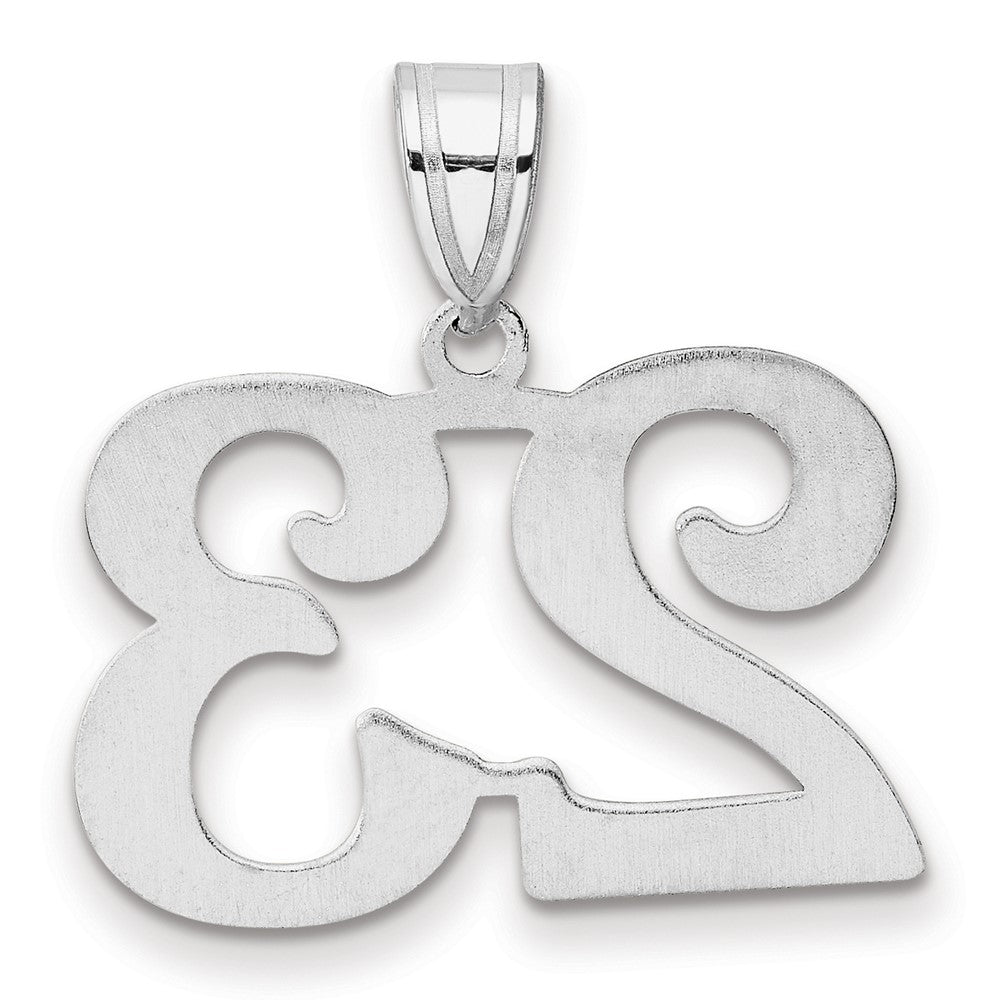 14K White Gold Polished Number 23 Pendant