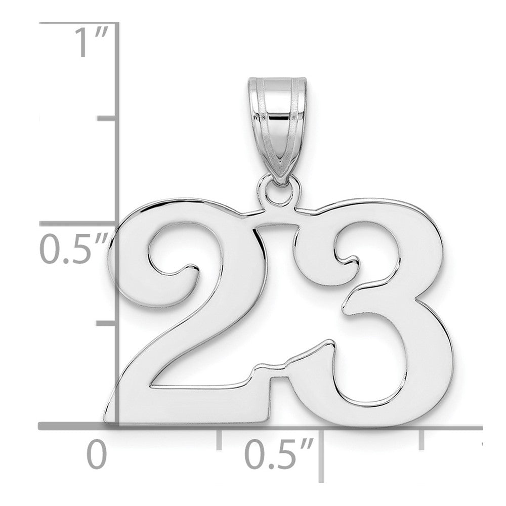 14K White Gold Polished Number 23 Pendant