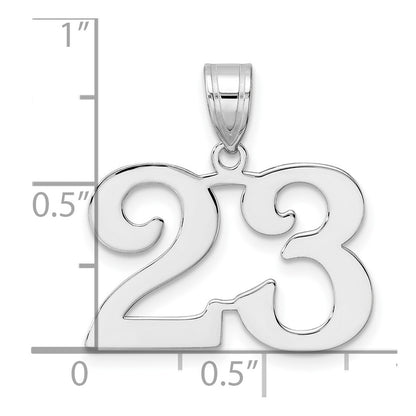 14K White Gold Polished Number 23 Pendant
