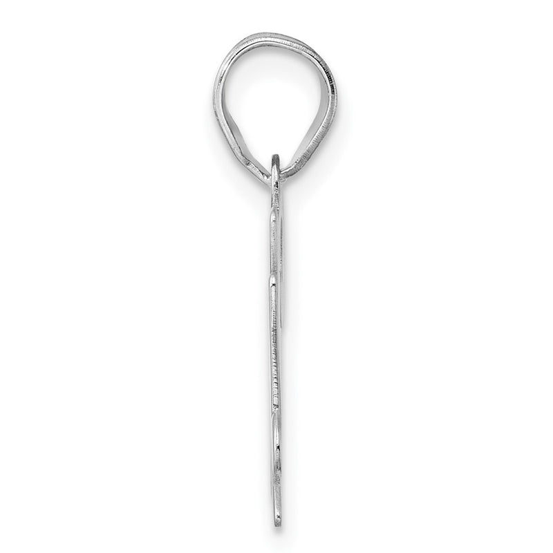 14K White Gold Polished Number 24 Pendant
