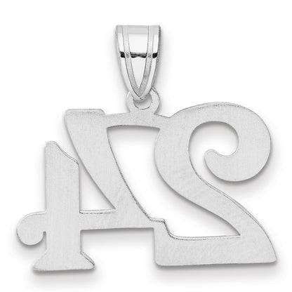 14K White Gold Polished Number 24 Pendant