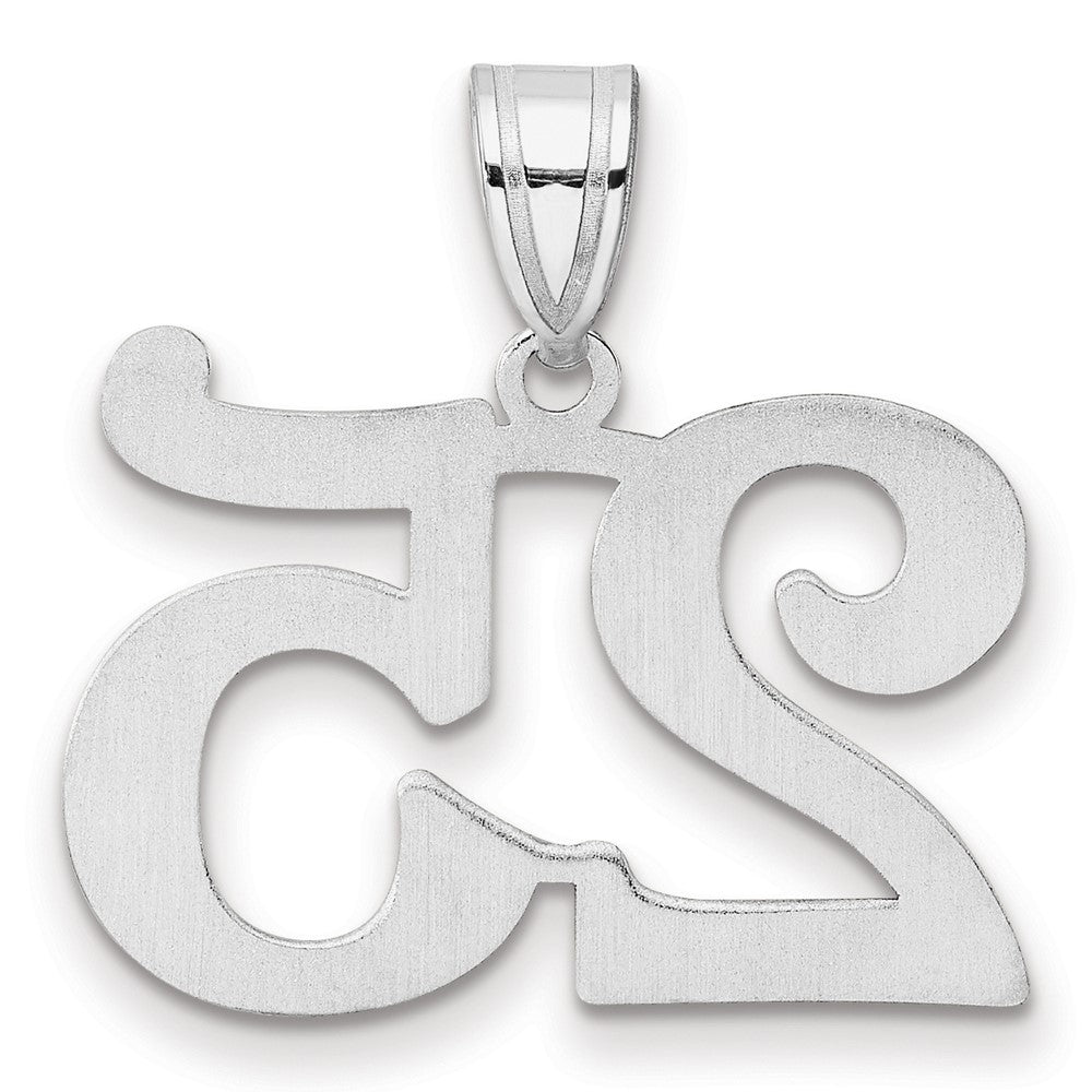 14K White Gold Polished Number 25 Pendant