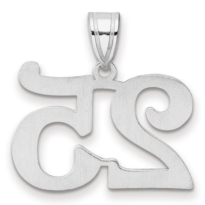 14K White Gold Polished Number 25 Pendant