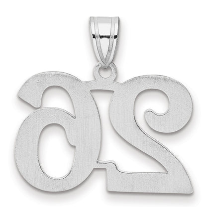14K White Gold Polished Number 26 Pendant
