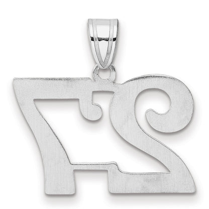 14K White Gold Polished Number 27 Pendant