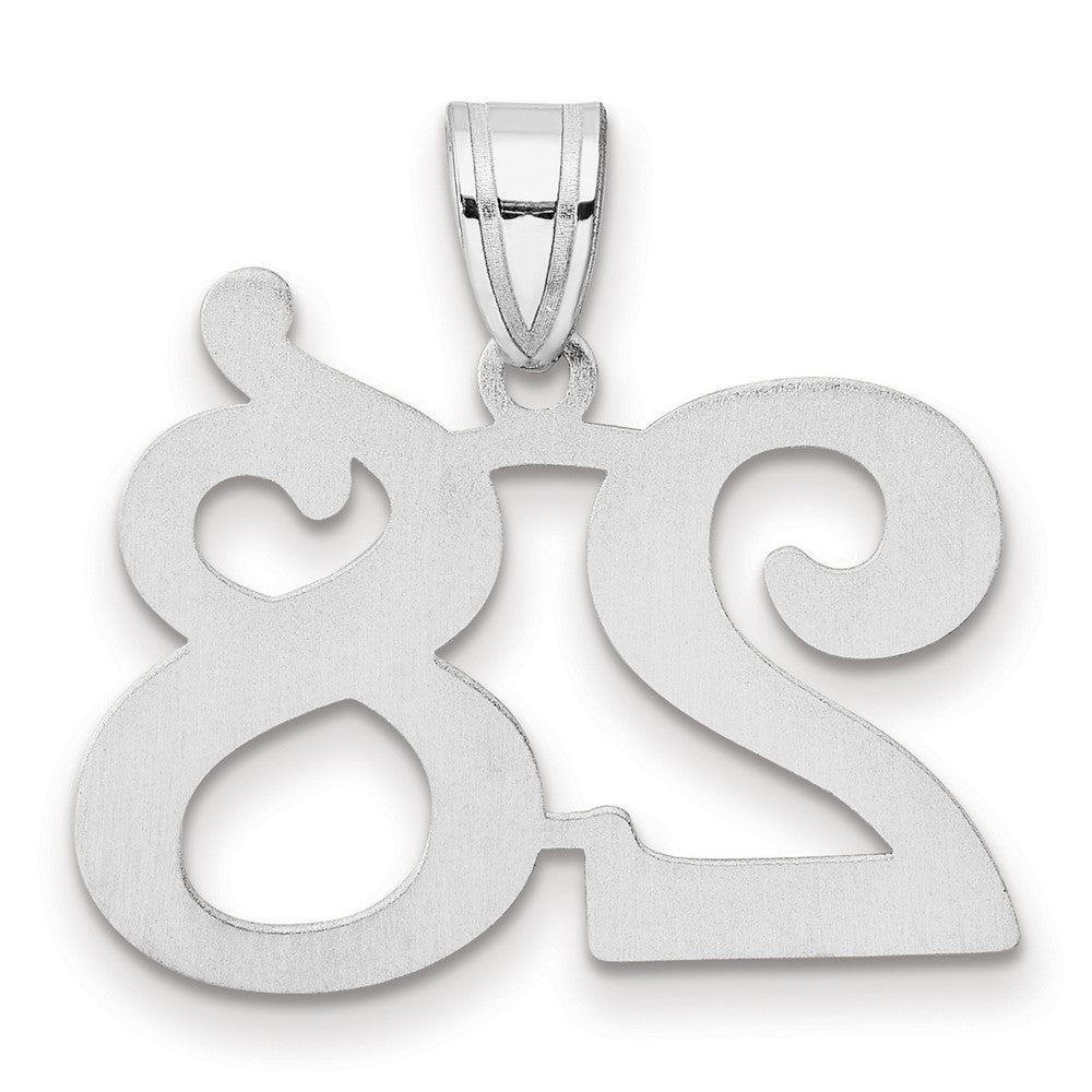14K White Gold Polished Number 28 Pendant