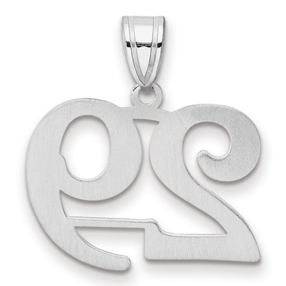 14K White Gold Polished Number 29 Pendant