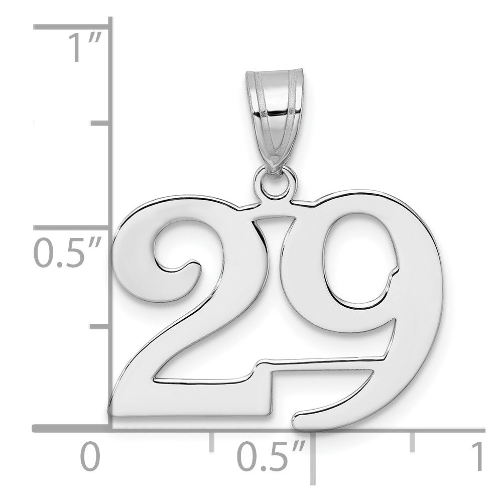 14K White Gold Polished Number 29 Pendant
