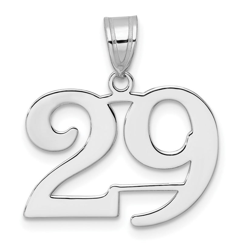 14K White Gold Polished Number 29 Pendant