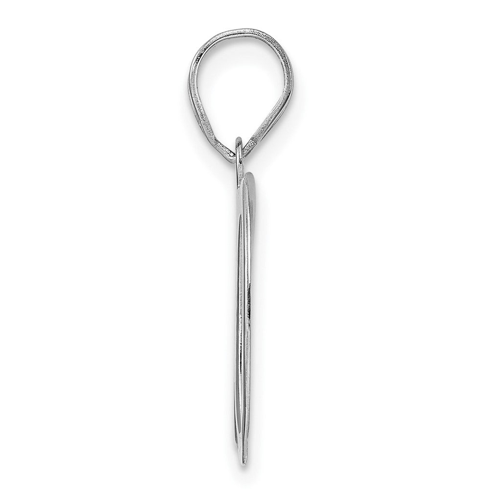 14K White Gold Polished Number 30 Pendant