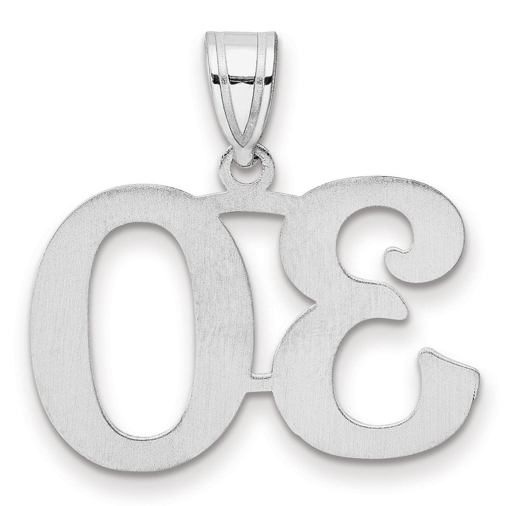 14K White Gold Polished Number 30 Pendant