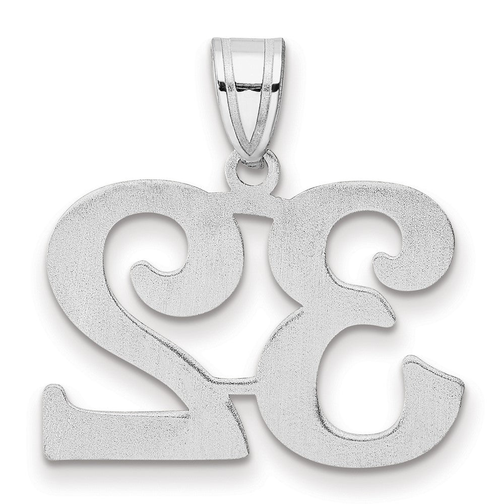 14K White Gold Polished Number 32 Pendant