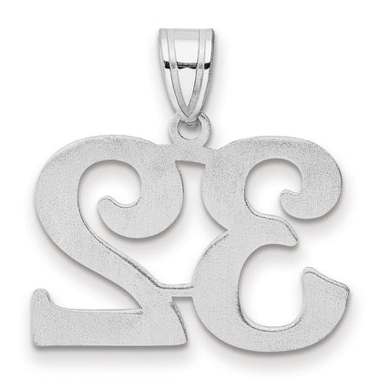 14K White Gold Polished Number 32 Pendant