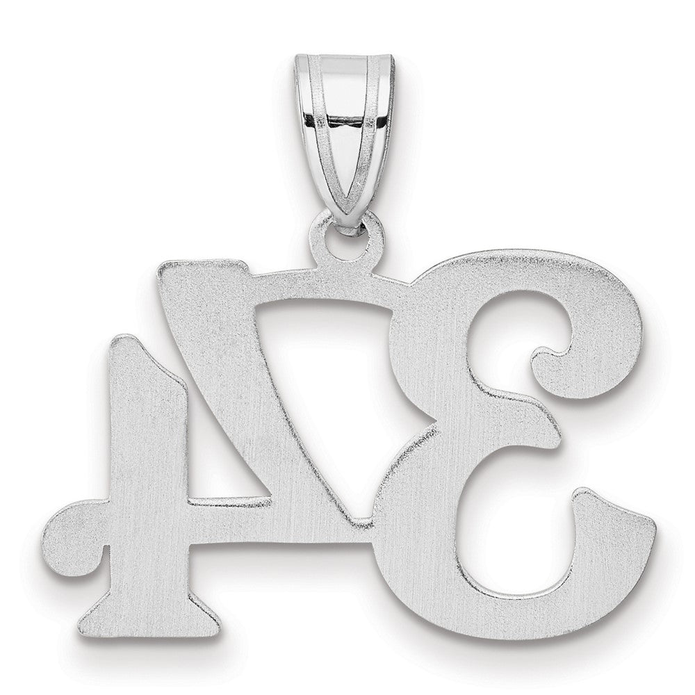 14K White Gold Polished Number 34 Pendant