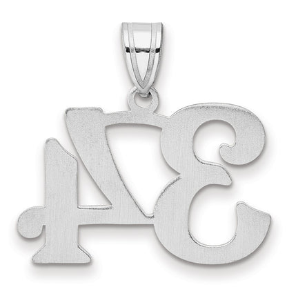14K White Gold Polished Number 34 Pendant