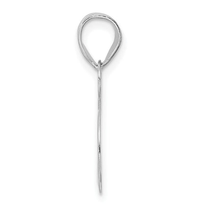 14K White Gold Polished Number 35 Pendant