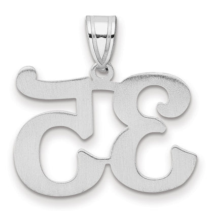 14K White Gold Polished Number 35 Pendant
