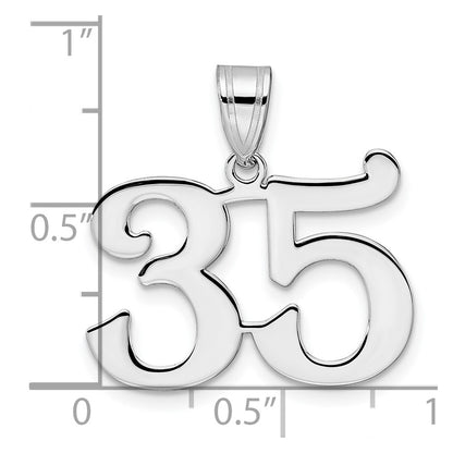14K White Gold Polished Number 35 Pendant