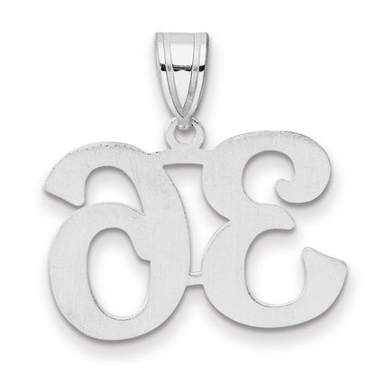 14K White Gold Polished Number 36 Pendant