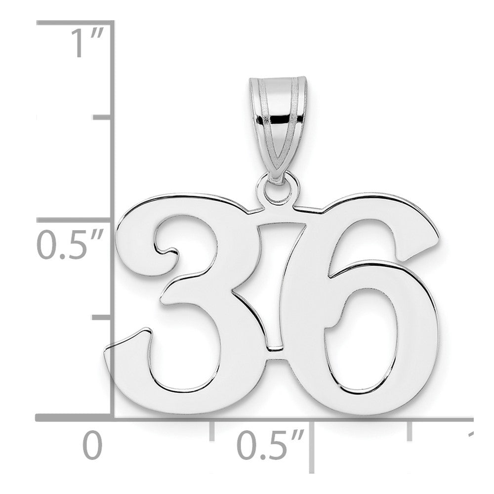14K White Gold Polished Number 36 Pendant