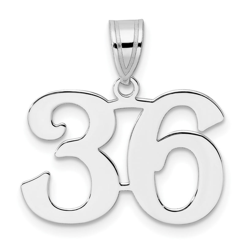 14K White Gold Polished Number 36 Pendant