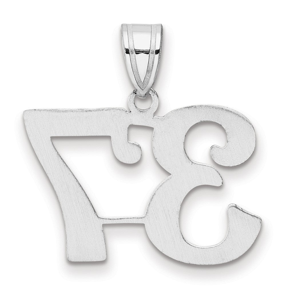 14K White Gold Polished Number 37 Pendant