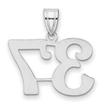 14K White Gold Polished Number 37 Pendant