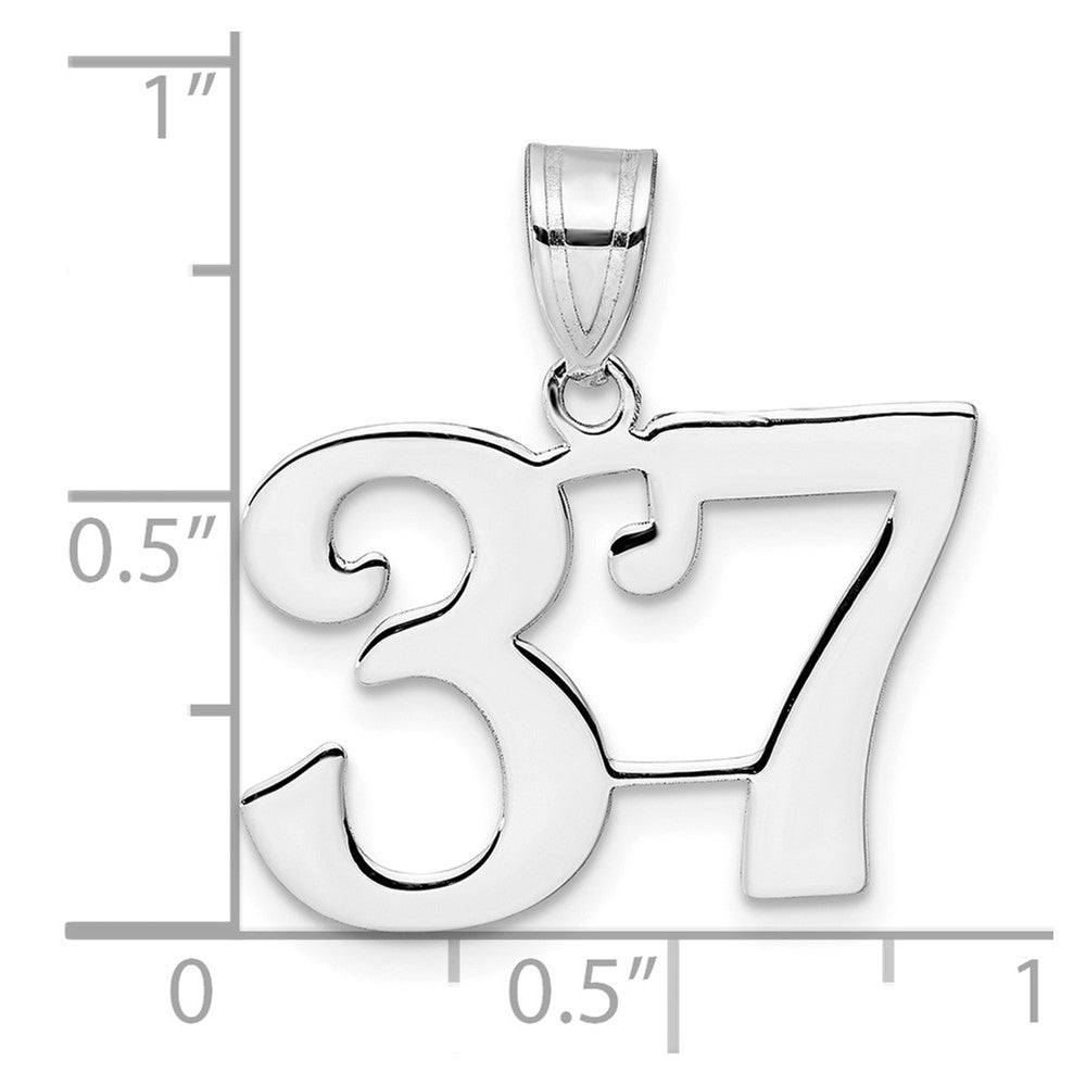 14K White Gold Polished Number 37 Pendant