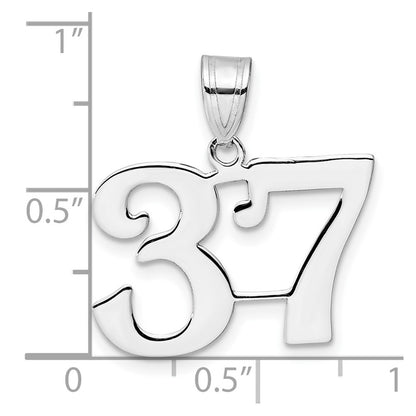 14K White Gold Polished Number 37 Pendant