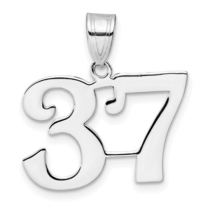 14K White Gold Polished Number 37 Pendant