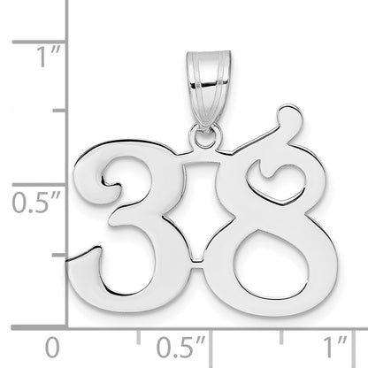 14K White Gold Polished Number 38 Pendant