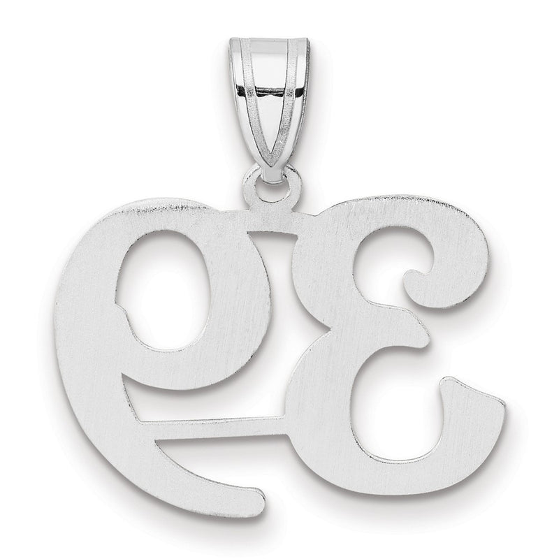 14K White Gold Polished Number 39 Pendant