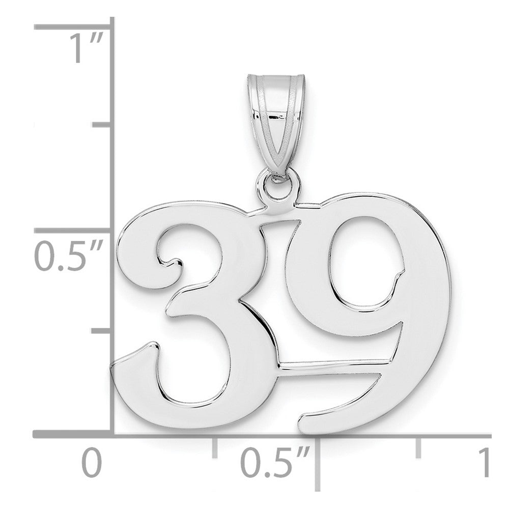 14K White Gold Polished Number 39 Pendant