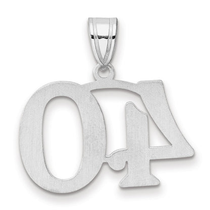 14K White Gold Polished Number 40 Pendant
