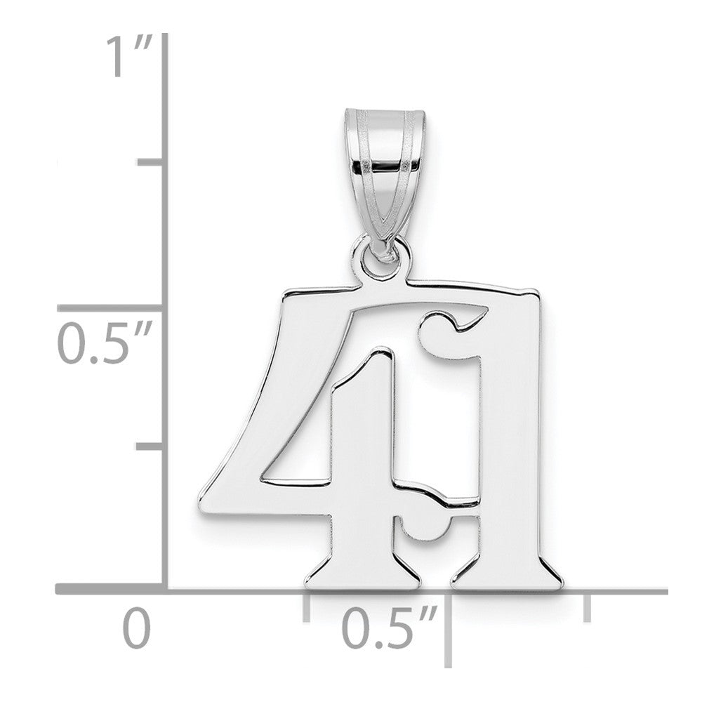 14K White Gold Polished Number 41 Pendant