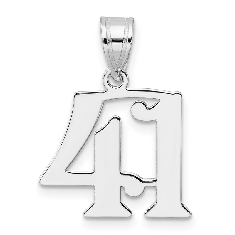 14K White Gold Polished Number 41 Pendant