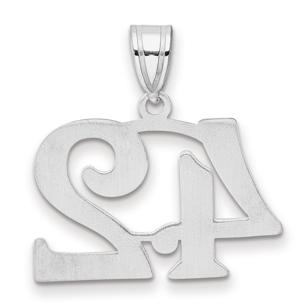 14K White Gold Polished Number 42 Pendant