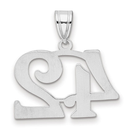 14K White Gold Polished Number 42 Pendant