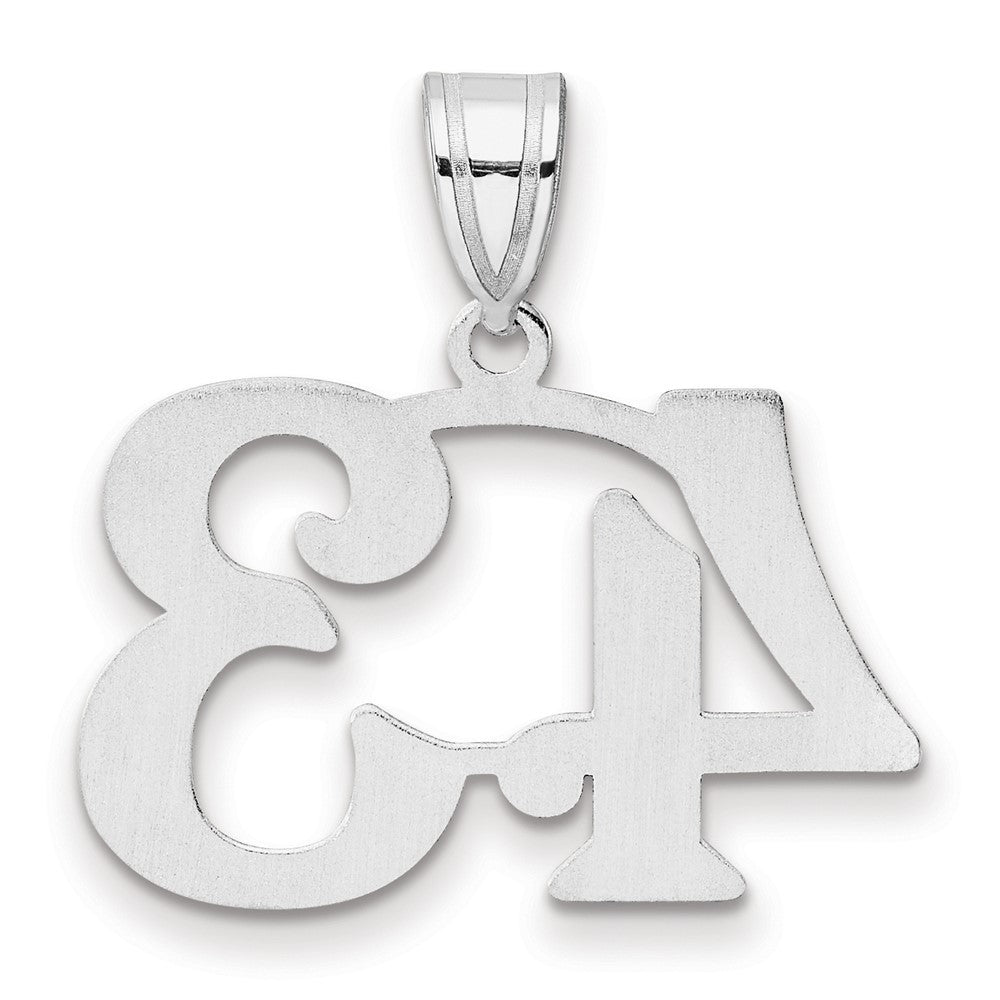 14K White Gold Polished Number 43 Pendant