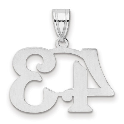 14K White Gold Polished Number 43 Pendant