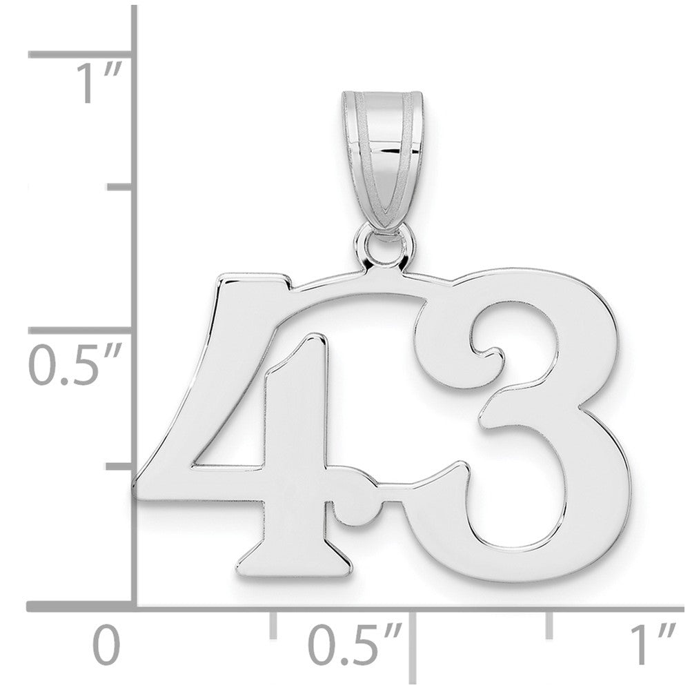 14K White Gold Polished Number 43 Pendant