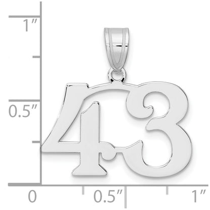 14K White Gold Polished Number 43 Pendant