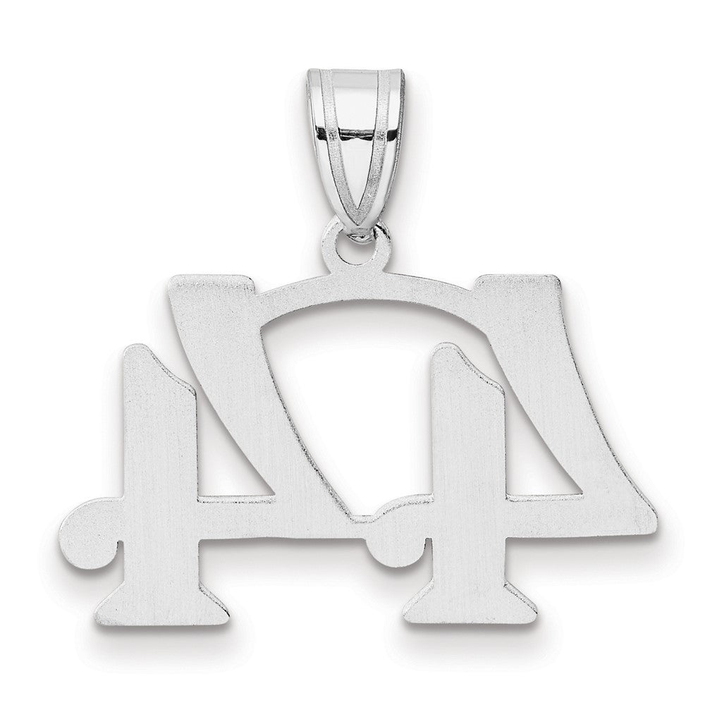 14K White Gold Polished Number 44 Pendant